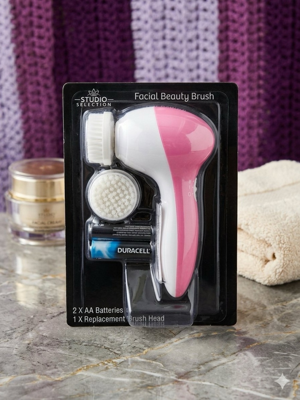 Pink & White Facial Beauty Brush